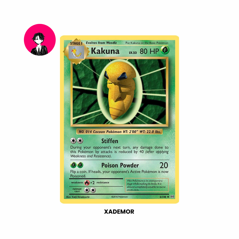 Pokemon Card Kakuna 6/108 Uncommon - Pokemon Evolutions