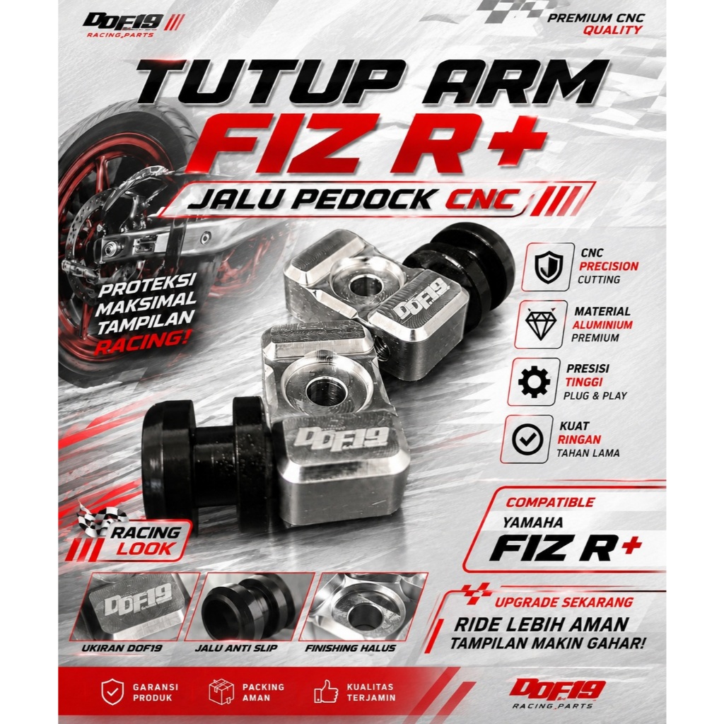 TUTUP ARM CNC FIZR + JALU PEDOCK MERK DDF19 RACING