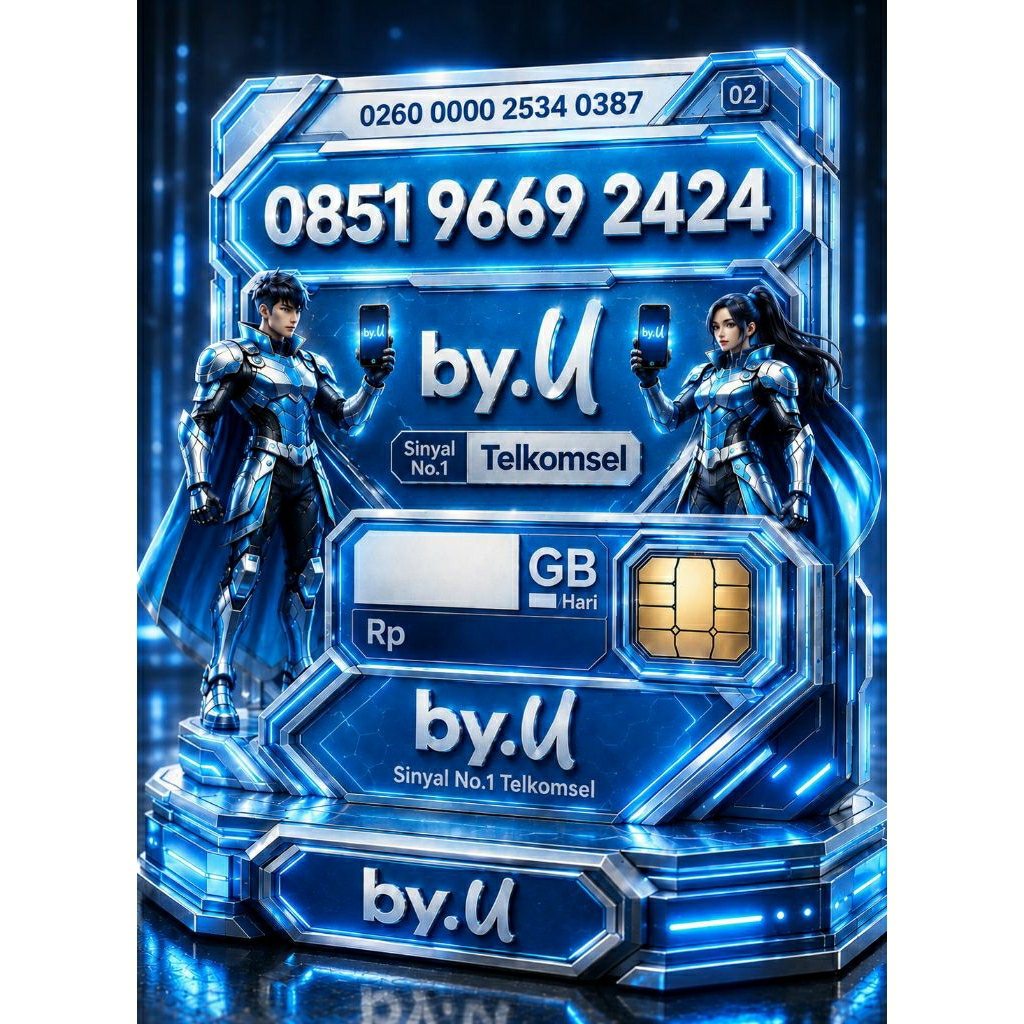 TELKOMSEL BYU CANTIK NOMOR PILIHAN RAPI 9669 2424