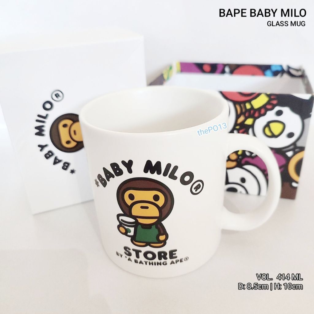 STARBUCKS X BAPE BABY MILO BONE GLASS MUG AUTHENTIC 100% BNIB