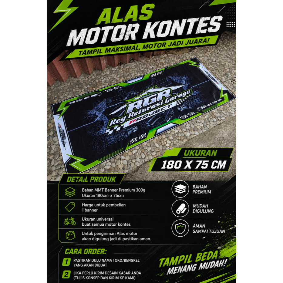 BANNER KARPET ALAS MOTOR KONTES CUSTOM