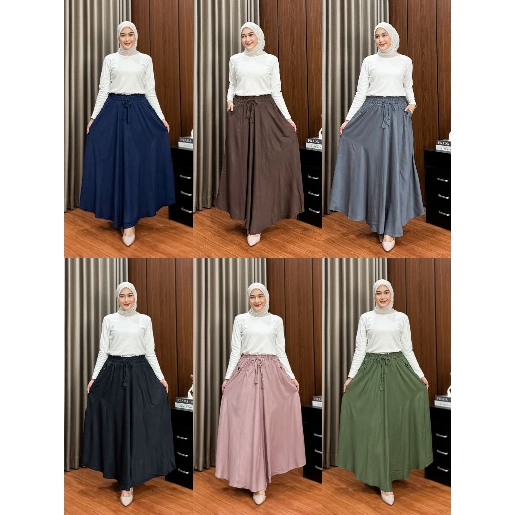 ROK LEBAR PAYUNG JUMBO PREMIUM - rok lebar - rok lebar twill - rok wanita terkini - bawahan wanita -