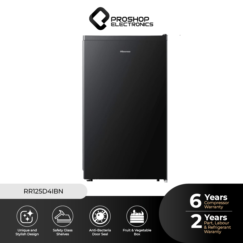 Hisense Kulkas Refrigerator 1 Pintu Kapasitas 91L RR125D4IBN