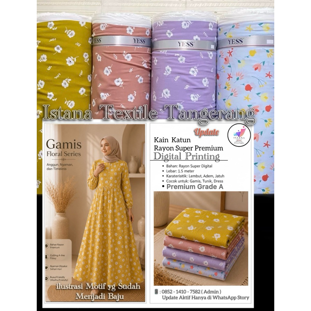 KAIN KATUN RAYON VISCOSE PREMIUM | KAIN KATUN RAYON MOTIF PREMIUM | KATUN RAYON MOTIF CANTIK | KATUN