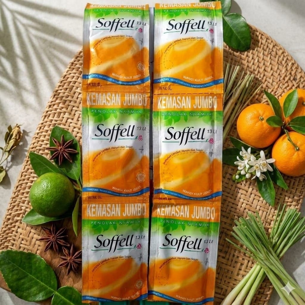 Soffel jeruk jumbo sachet 10ml .