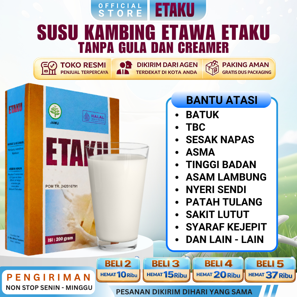 Etaku Goat Milk Susu Kambing Etawa Bubuk Walatra Etaku Asli 100% Herbal original Solusi Untuk Pening