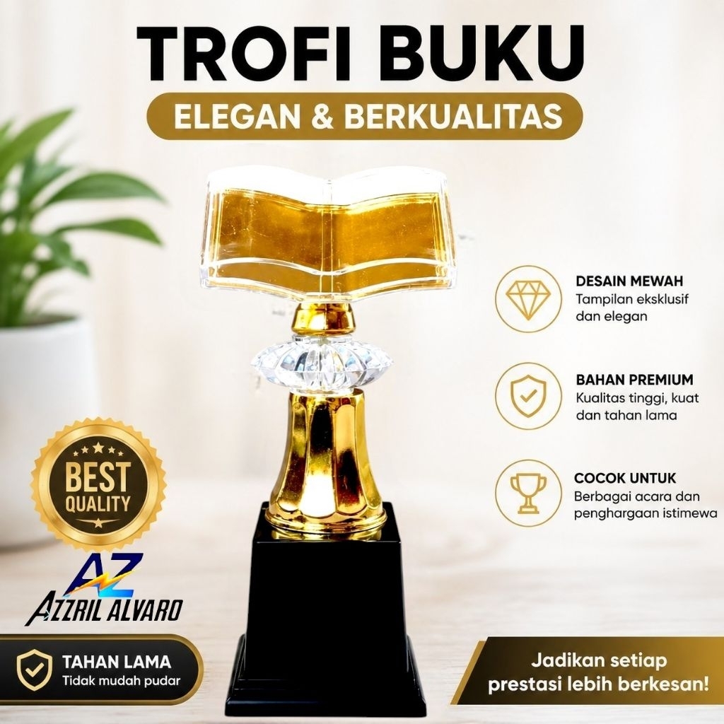 PIALA TROPHY Fg Buku MTQ 212 TINGGI 25CM Piala Satuan