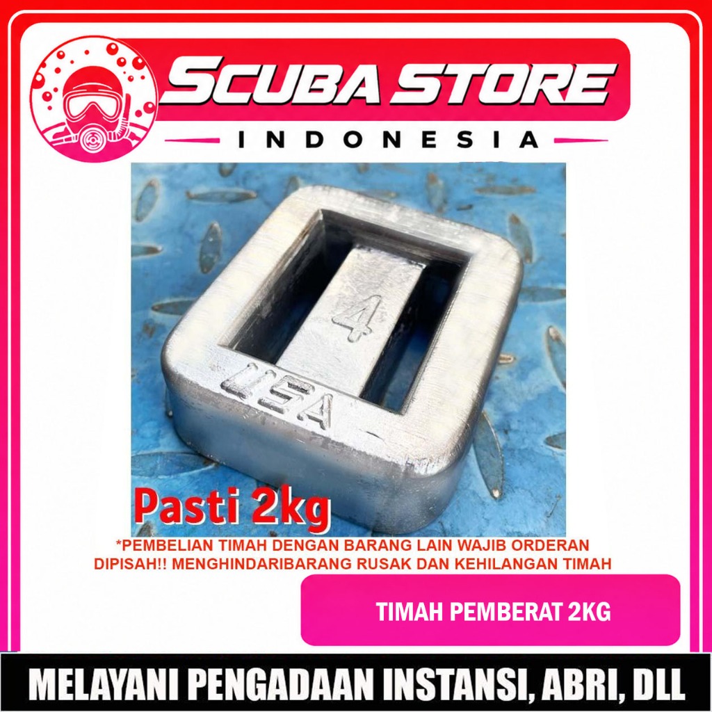 Timah Pemberat 2kg (2000 Gram) / Timah Pemberat Scuba Diving / Pemberat Freediving Spearfishing / Ti
