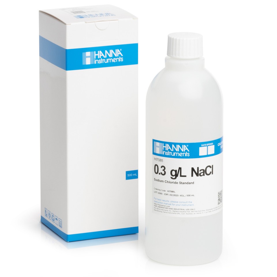 Hanna HI7085L Standard Solution at 0.3 g/L NaCl, 500 mL bottle