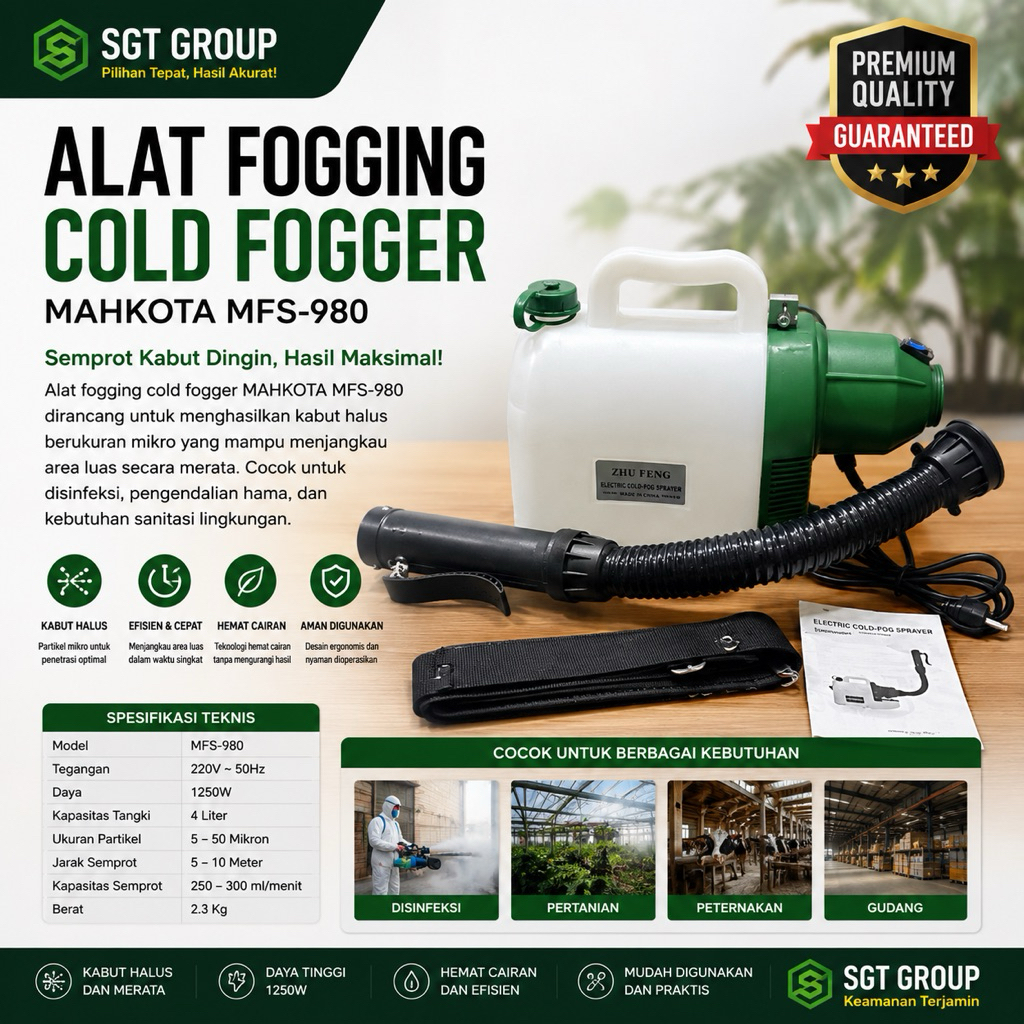 Mahkota MFS980 Electric Cold Fogger ULV Fogging Machine Disinfectant Sprayer Mosquito Fogging Machin