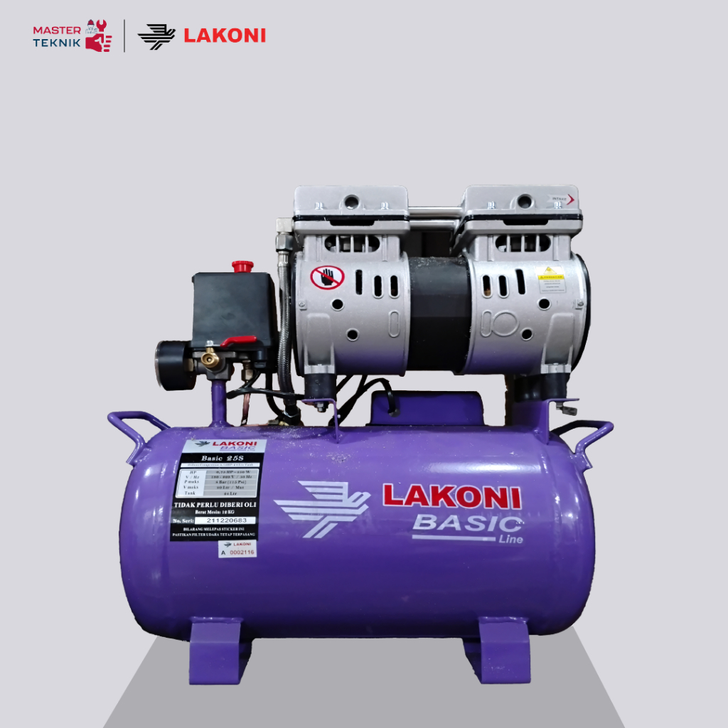 KOMPRESOR ANGIN LISTRIK ENTRY LEVEL LAKONI BASIC 25S / KOMPRESOR UDARA / AIR COMPRESSOR 0.75HP YANG 