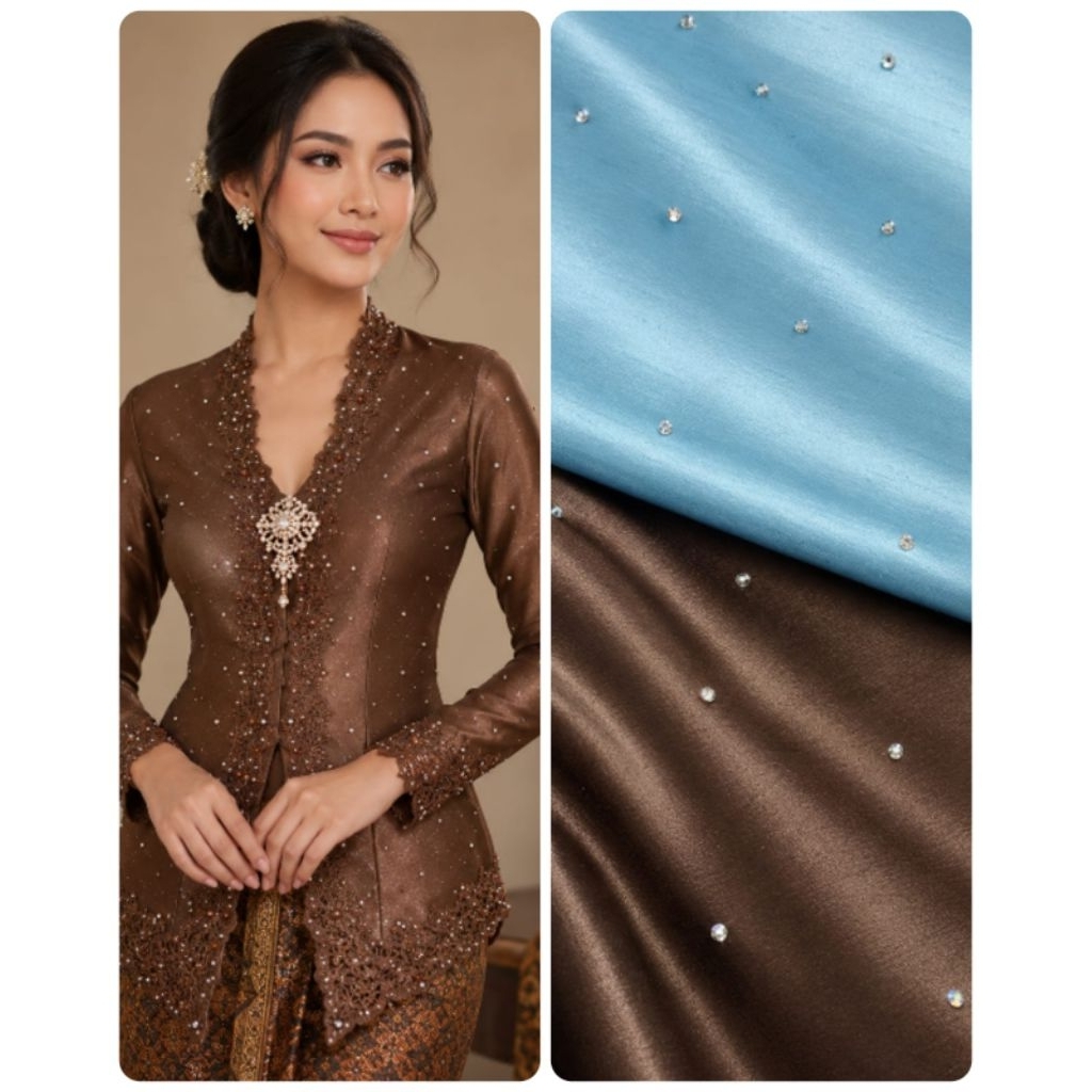 Thai silk tekstur batu swarowski