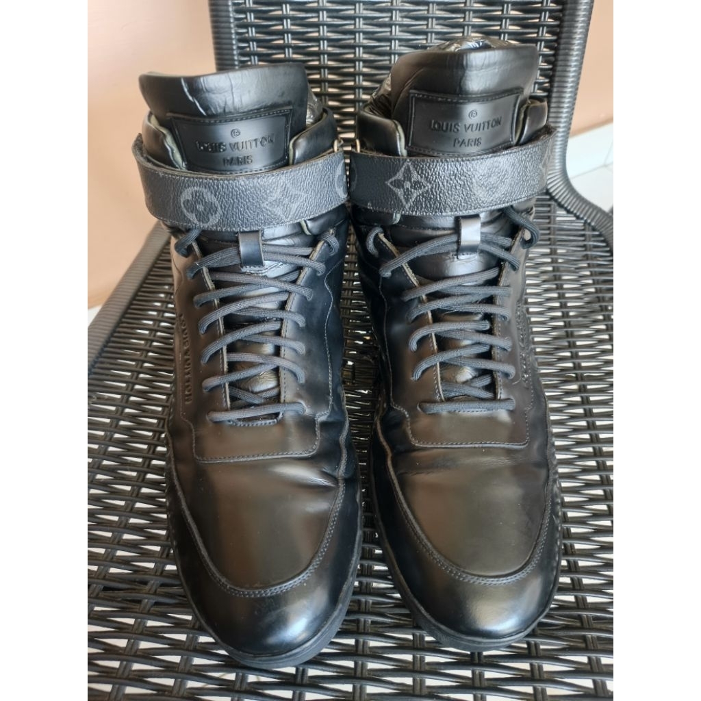 Sepatu Second LV Rivoli leather high trainer size 43 Made in Italy