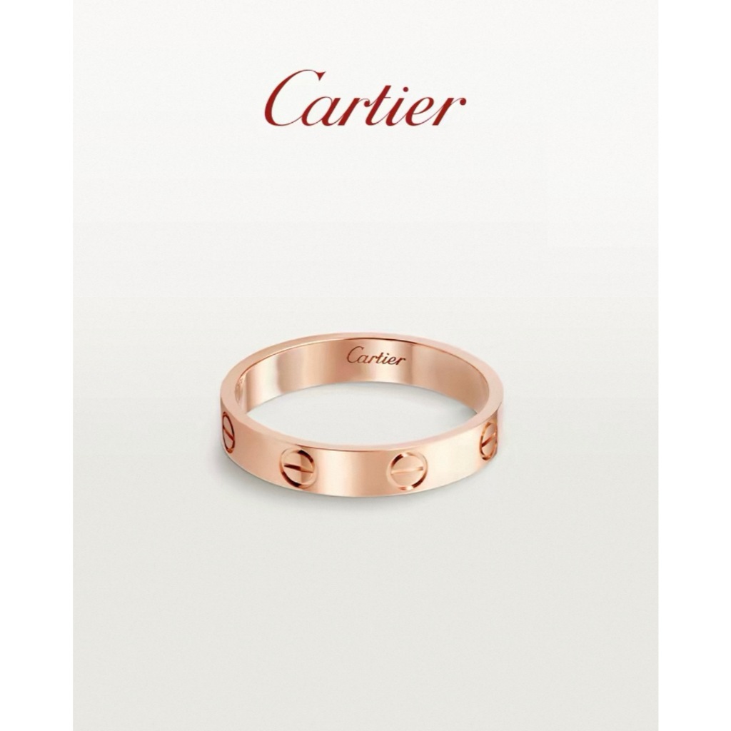 Cartier official flagship store LOVE series ring, rose gold, gold and platinum narrow edition ring