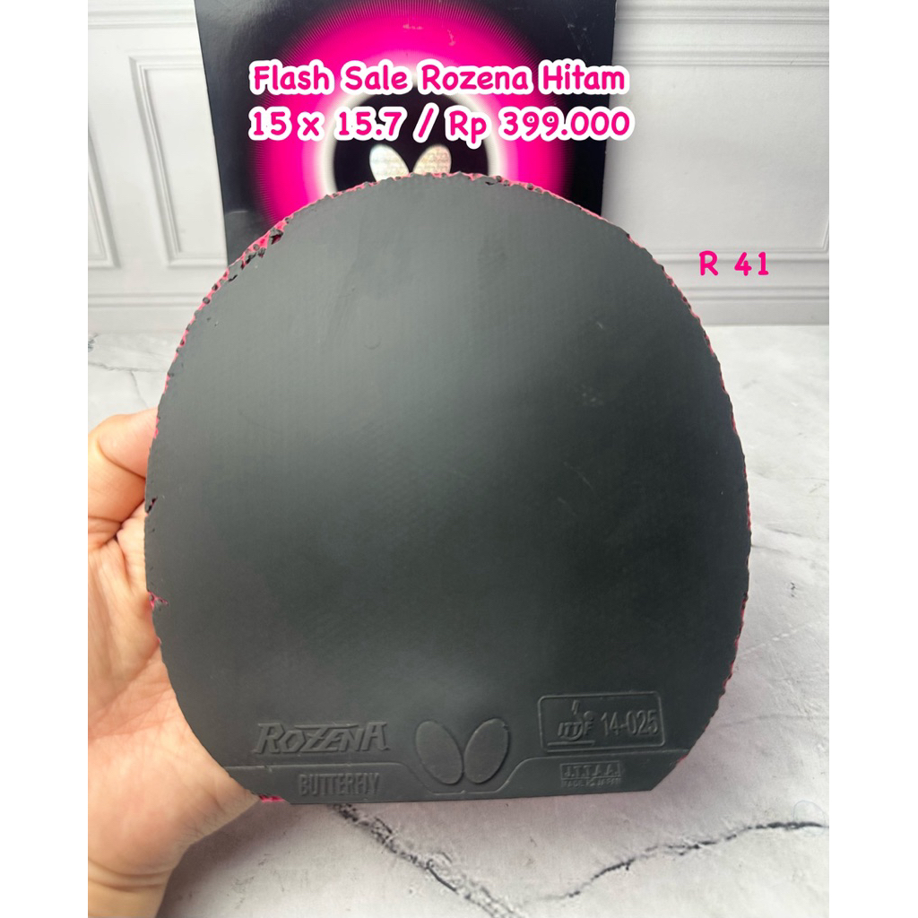 SECOND KARET TENIS MEJA PINGPONG BUTTERFLY ROZENA WARNA HITAM