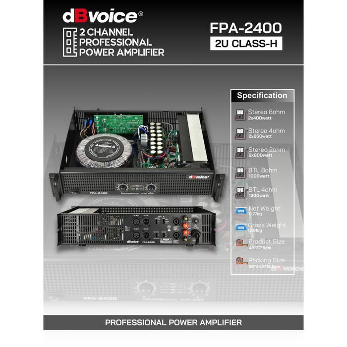 power dbvoice fpa 2400 original 2 channel class h db voice fpa2400