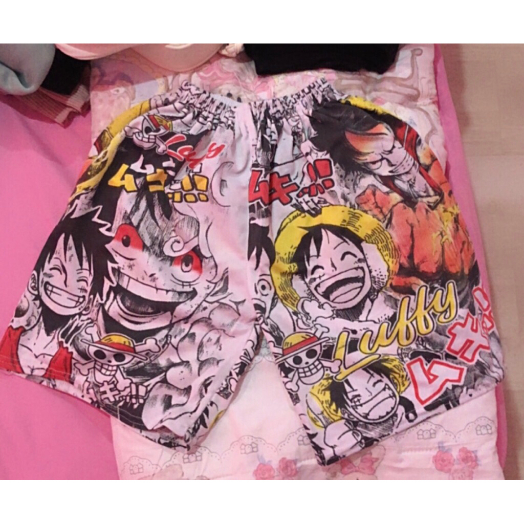 Celana Boxer Pendek Anime One Piece Motif Luffy
