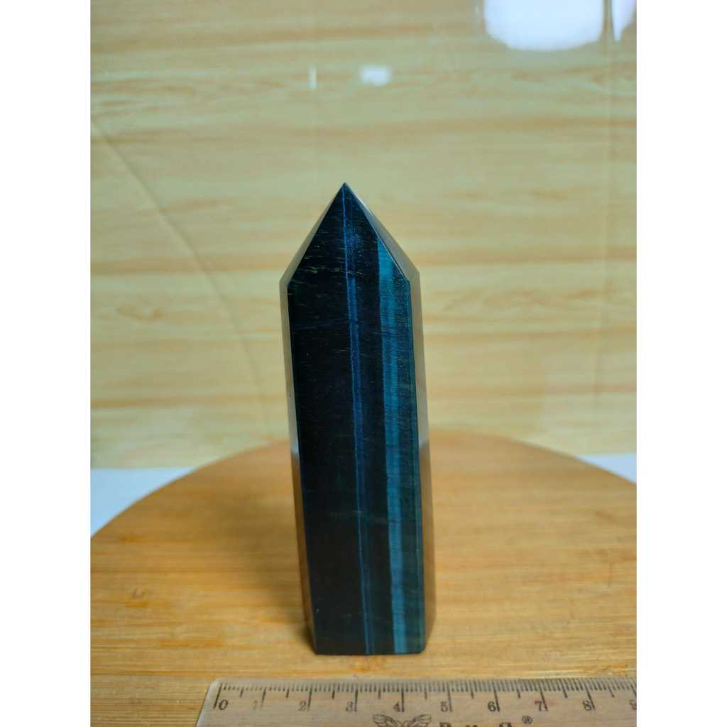 Batu Natural Asli Alam Tower Blue Tiger Eye Pointer (2)