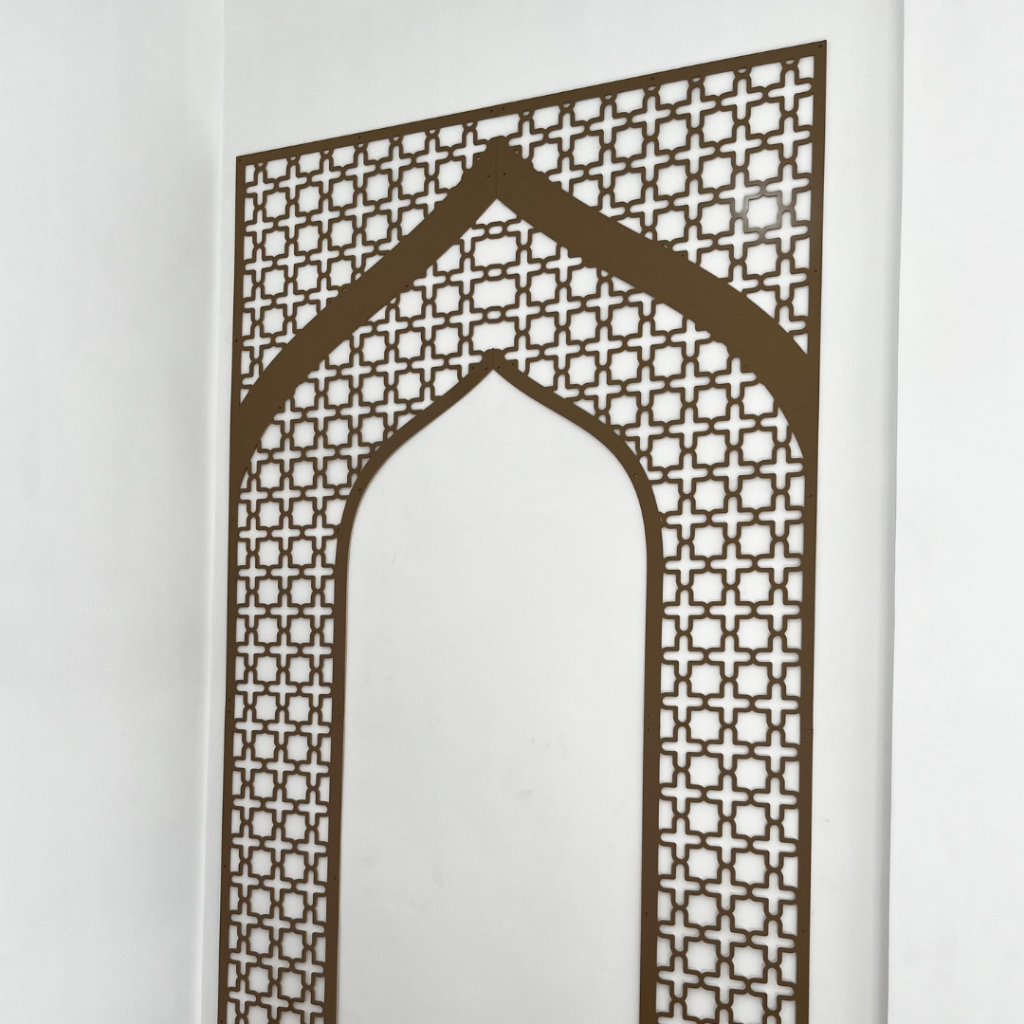 Hiasan Dinding Mihrab Mushola Bahan PVC Board Timbul Pajangan Ruang Sholat Aesthetic Kekinian