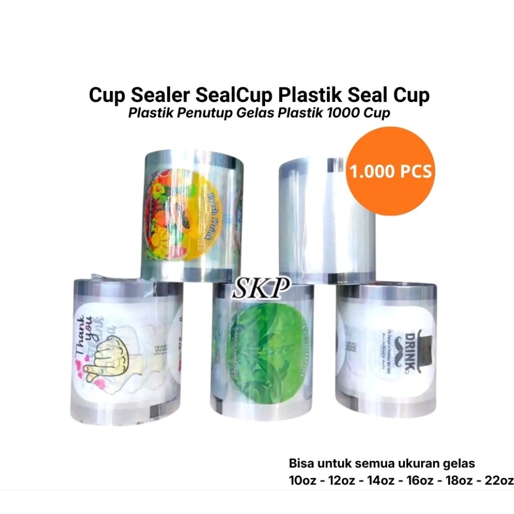 Cup Sealer / SealCup / Plastik Seal Cup / Plastik Cup Sealer / Plastik Penutup Gelas Plastik (±)1000