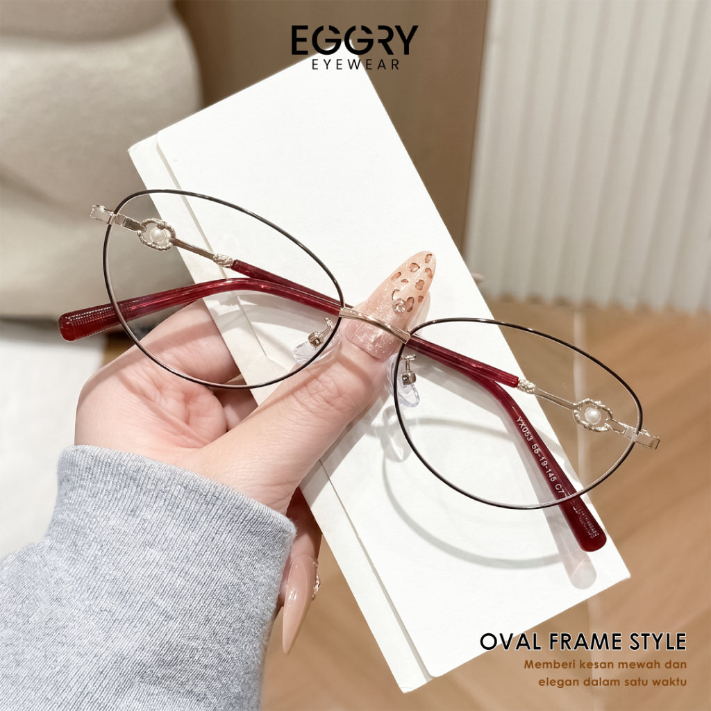 EGGRY Kacamata Anti Radiasi Blue Light Pria Wanita Frame Metal Ringan Lensa Photochromic UV400 YX053