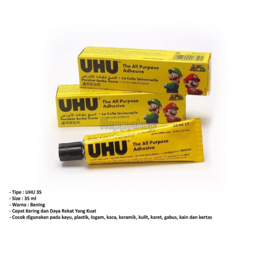 Lem Uhu Kecil, Sedang, Besar