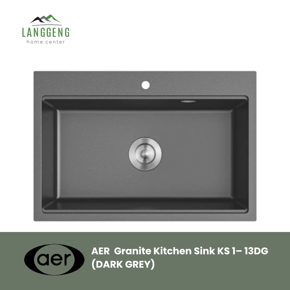 AER Granite Kitchen Sink/Tempat Cuci Piring Granit/Bak Cuci Piring KS 1-13G (GREY)
