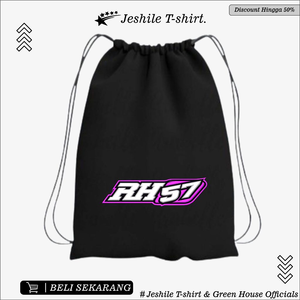 Tas Tali Serut Hitam Motif RH 57 By Jeshile T-Shirt