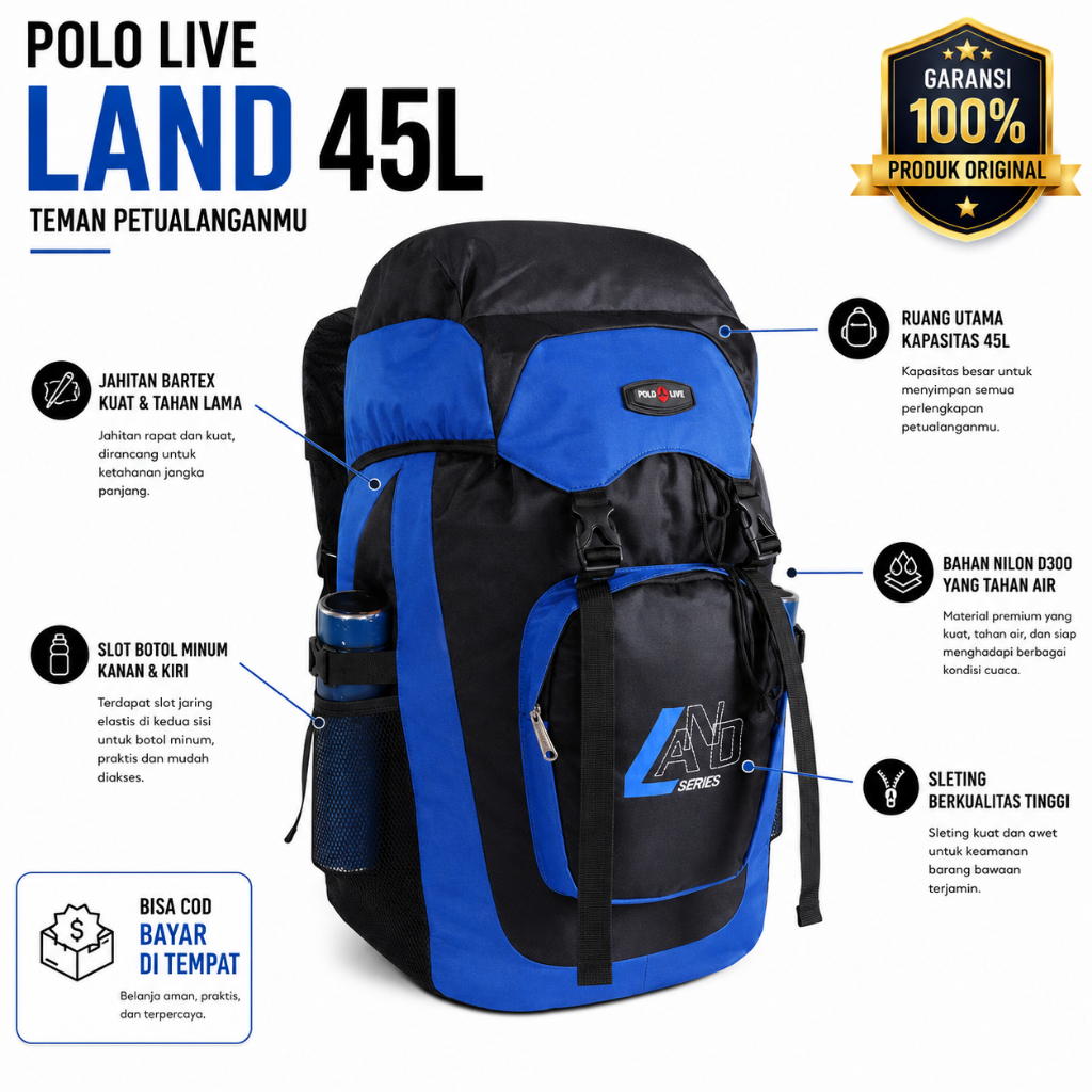 Tas Gunung Anak carrier tas mendaki tas camping tas hiking 45L seri Land