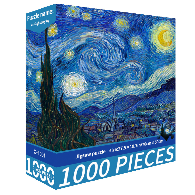 Mainan Puzzle Kertas 1000 Lembar Ukuran 75x50cm Motif Langit Bintang / Totoro / Gunung Salju, Puzzle