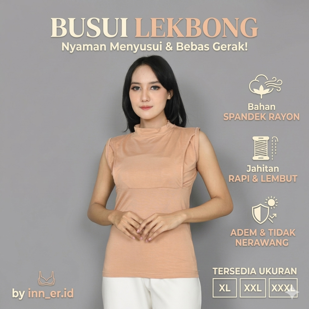 Inner Busui Tanpa Lengan Manset Busui Lekbong Baju Menyusui Premium Kaos Busui