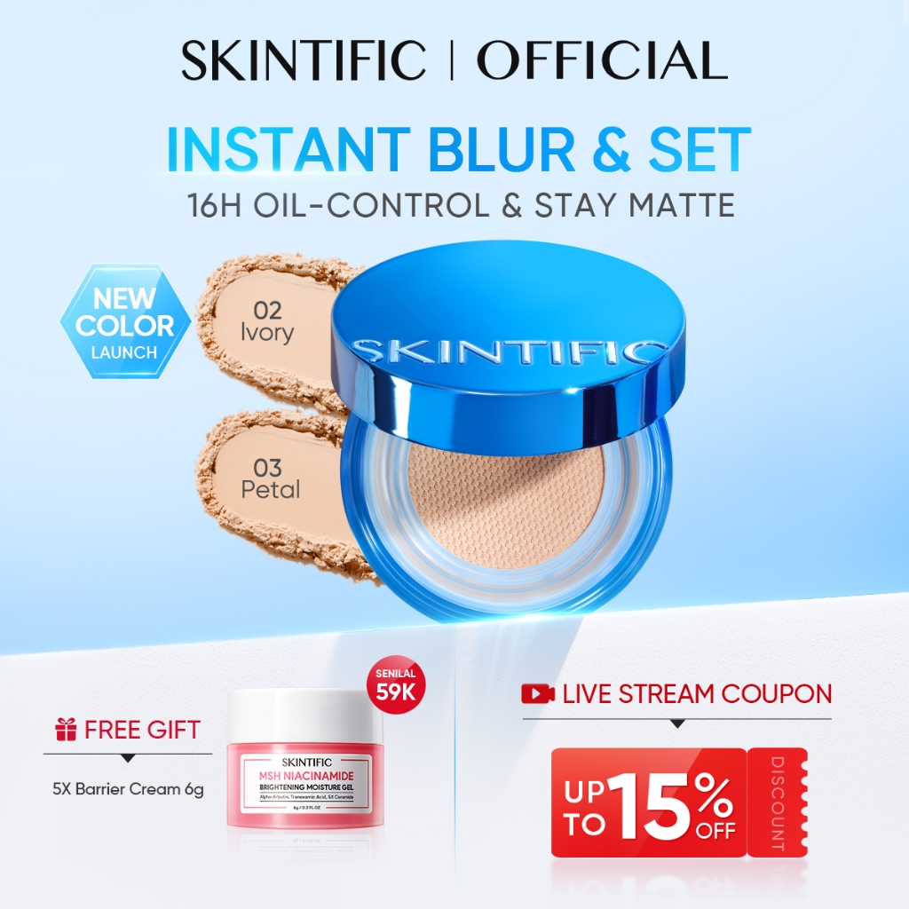 SKINTIFIC - Invisiblur All Day Loose Powder Cocok untuk Kulit Berminyak Berjerawat & Semua Jenis Kul