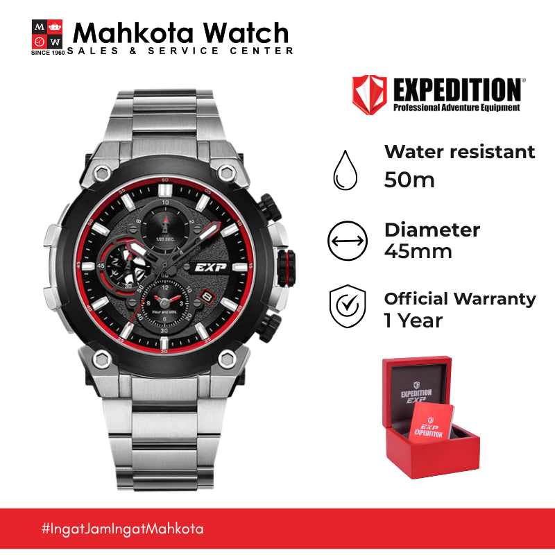 EXPEDITION E 6841 MC SILVER JAM TANGAN PRIA ORIGINAL