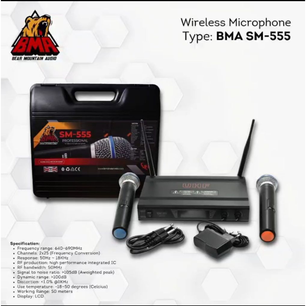 Microphone wireless SM555 BMA  / Microphone BMA Original