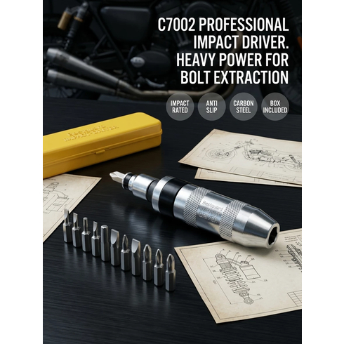 Obeng Ketok Set 12 PCS Manual Dengan Mata Bit S2 - Pembuka Baut Macet Servis Motor Mobil - Impact Dr