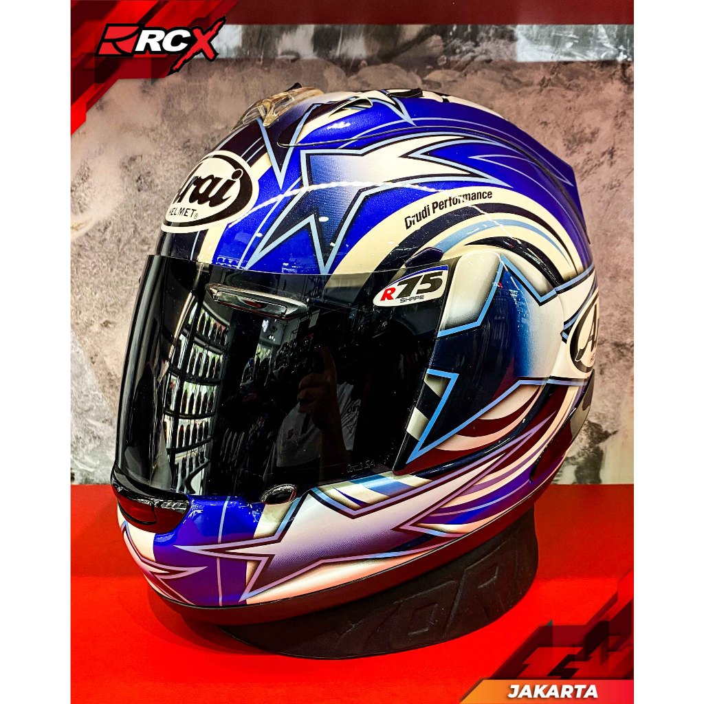 Helm Arai RX7-RR5 Edward Blue Original Second 2nd Bekas RCX