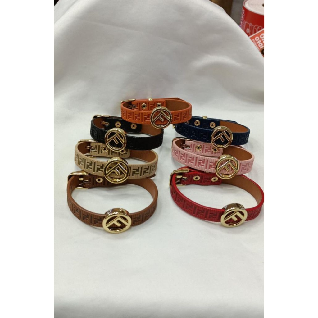 Gelang kulit kombinasi titanium