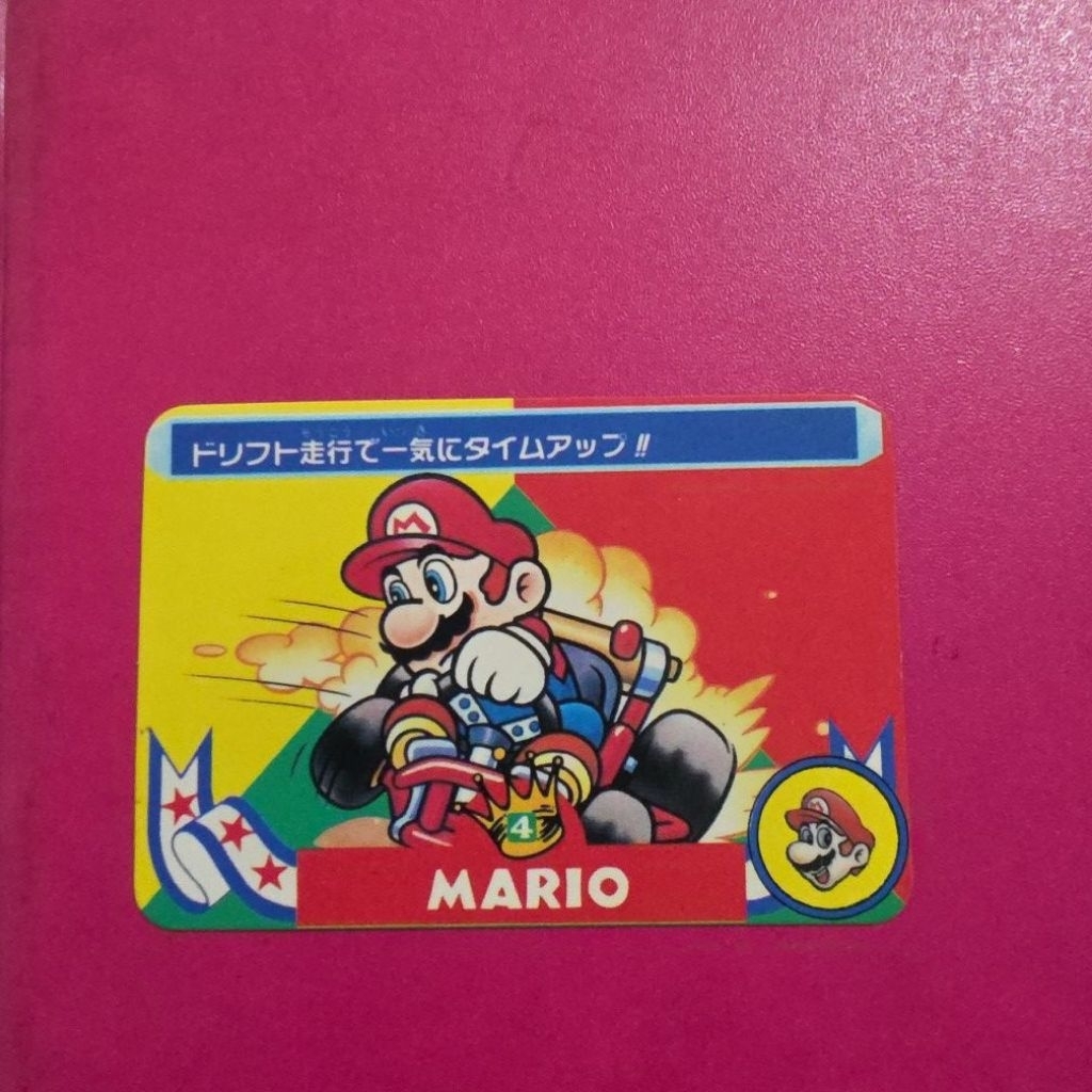 Kartu Super Mario Kart Mario Bandai Jepang 1993 Vintage Nintendo