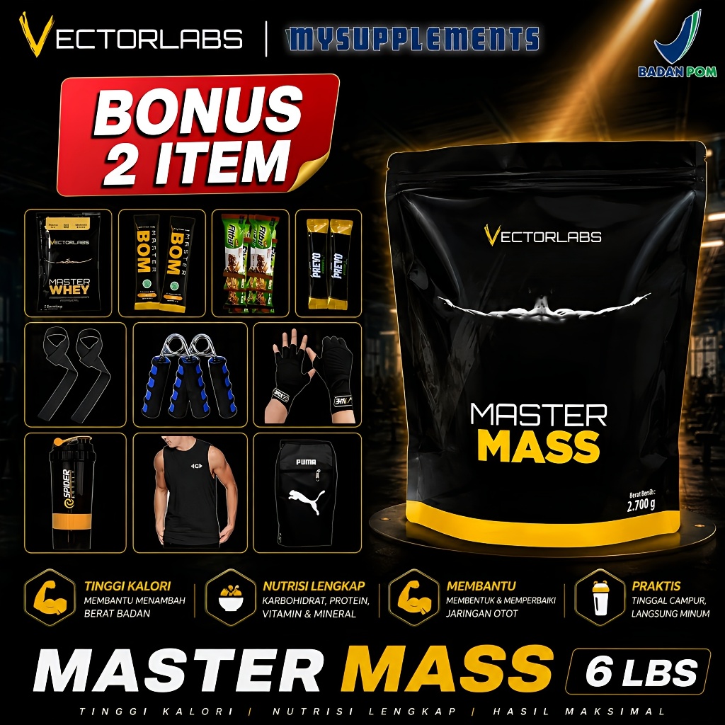 Vectorlabs Master Mass Gainer 6 lbs Susu Protein Penambah Berat Badan Mass Gainer