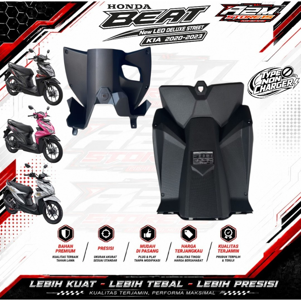 AZM - Dasbor Legshield Tengah Non Charger Beat CBS,CBS ISS,Beat Deluxe,Beat Street 2020 2021 2022 20