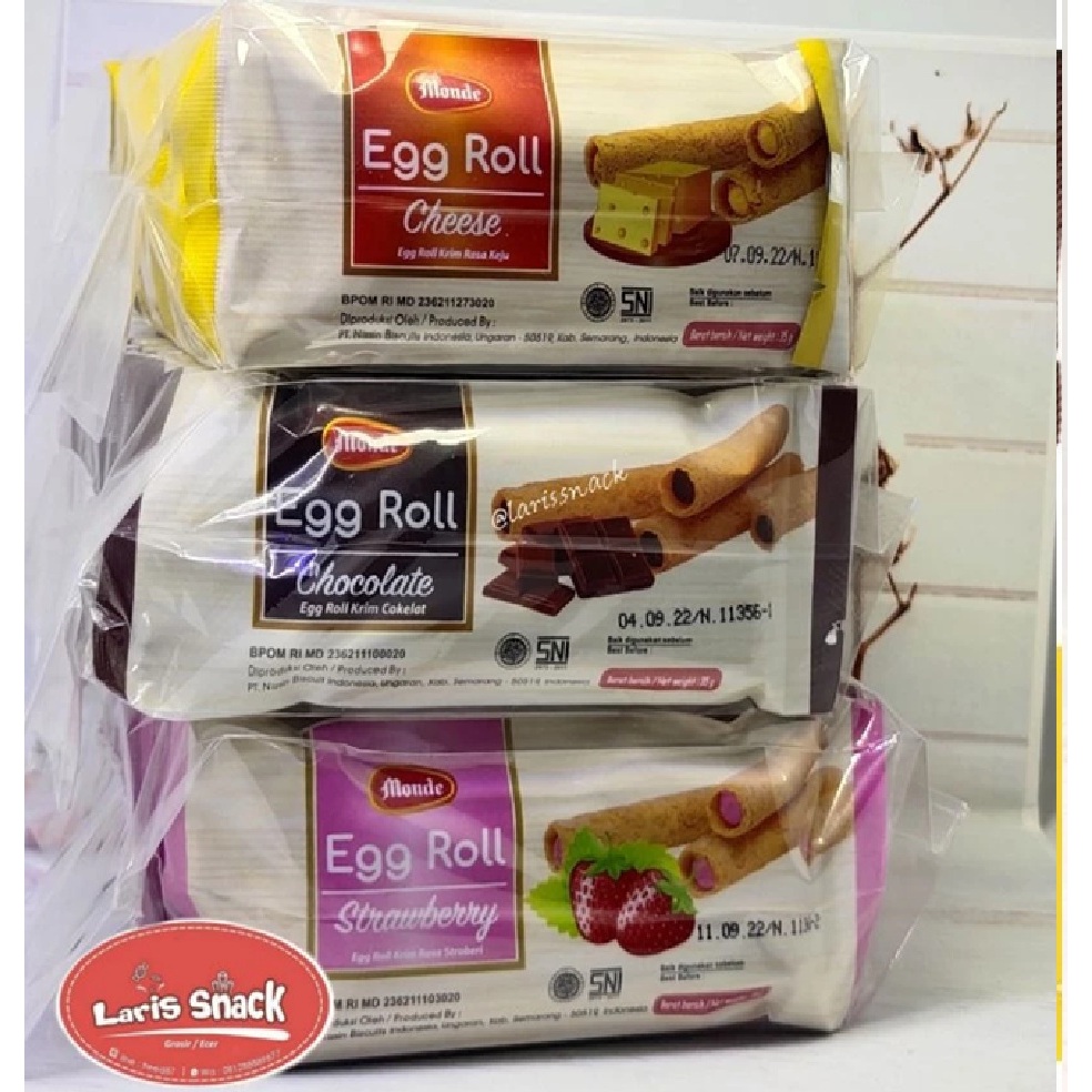 Monde Egg Roll Strawberry Cheese Choco Stick 35gr isi 10