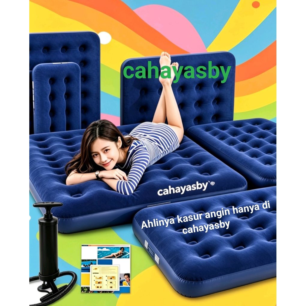 Kasur hotel kasur angin double BESTWAY gratis pompa + lem (kasur busa matras lipat camping murrah Ka