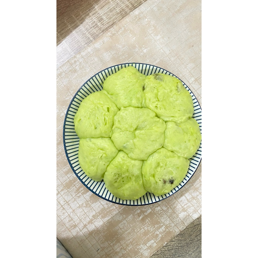 Roti Kukus Pandan isi Cokelat