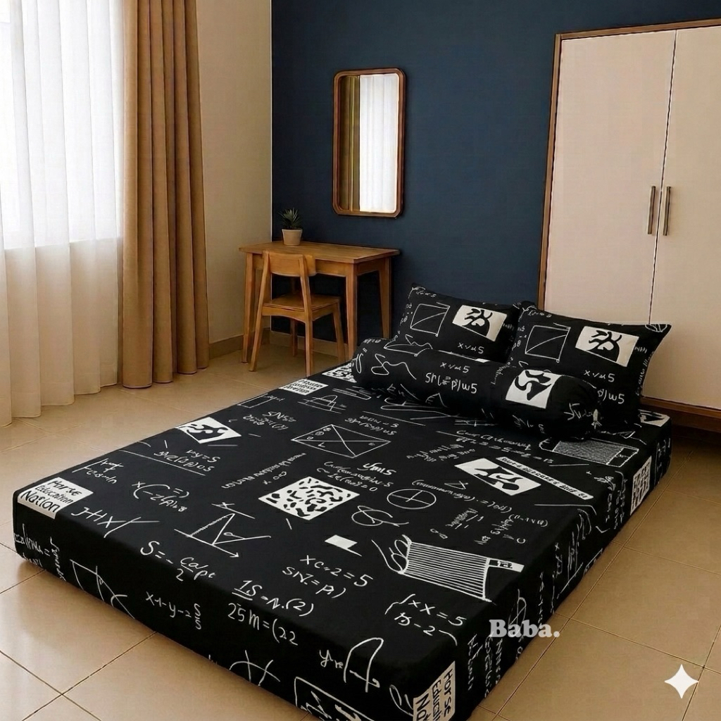 Sprei motif aesthetic set sarung bantal guling sudut karet anti geser