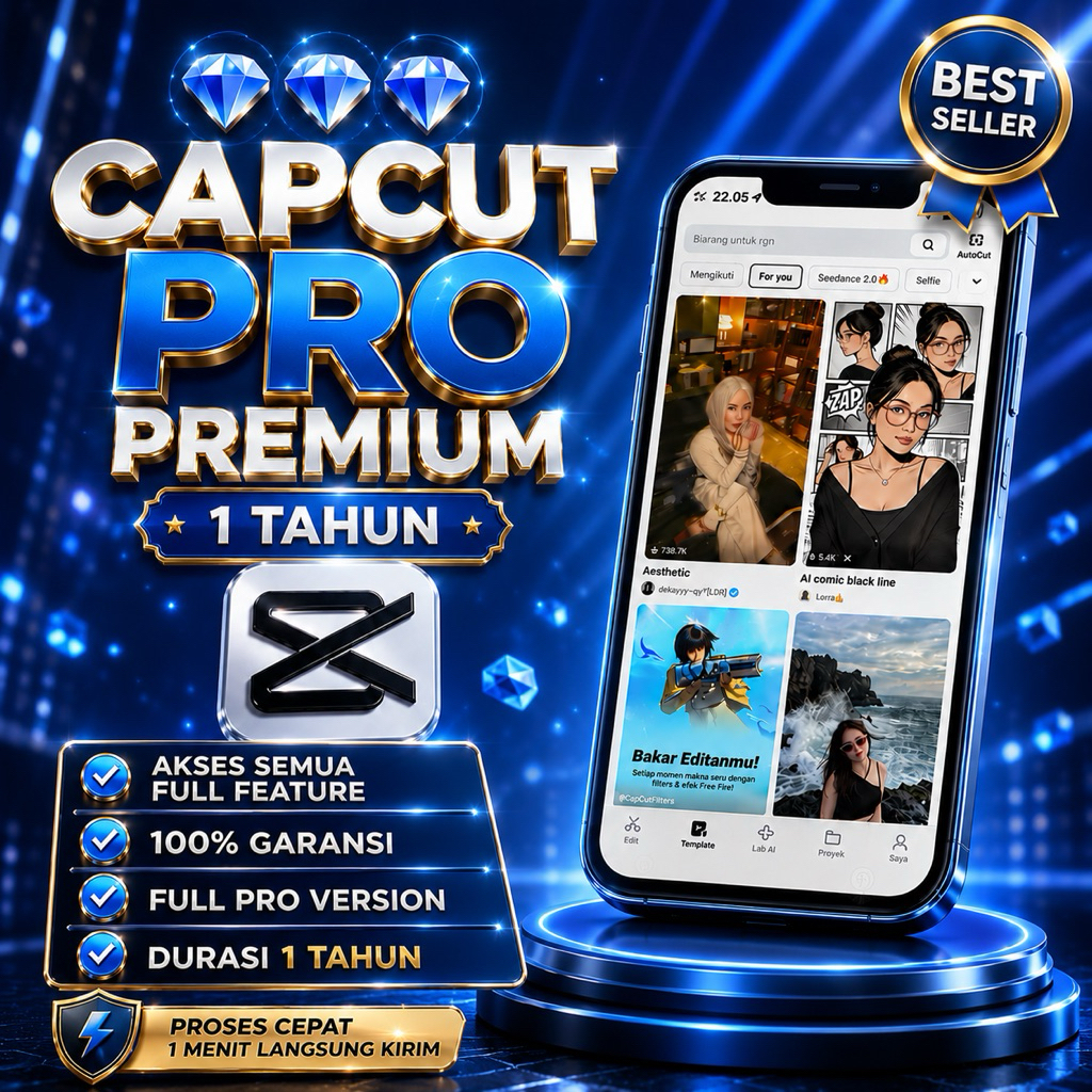 CapCut PRO 1 TAHUN FULL FITUR 89000+ TEMPLATE GARANSI | KIRIM CEPAT INSTANT