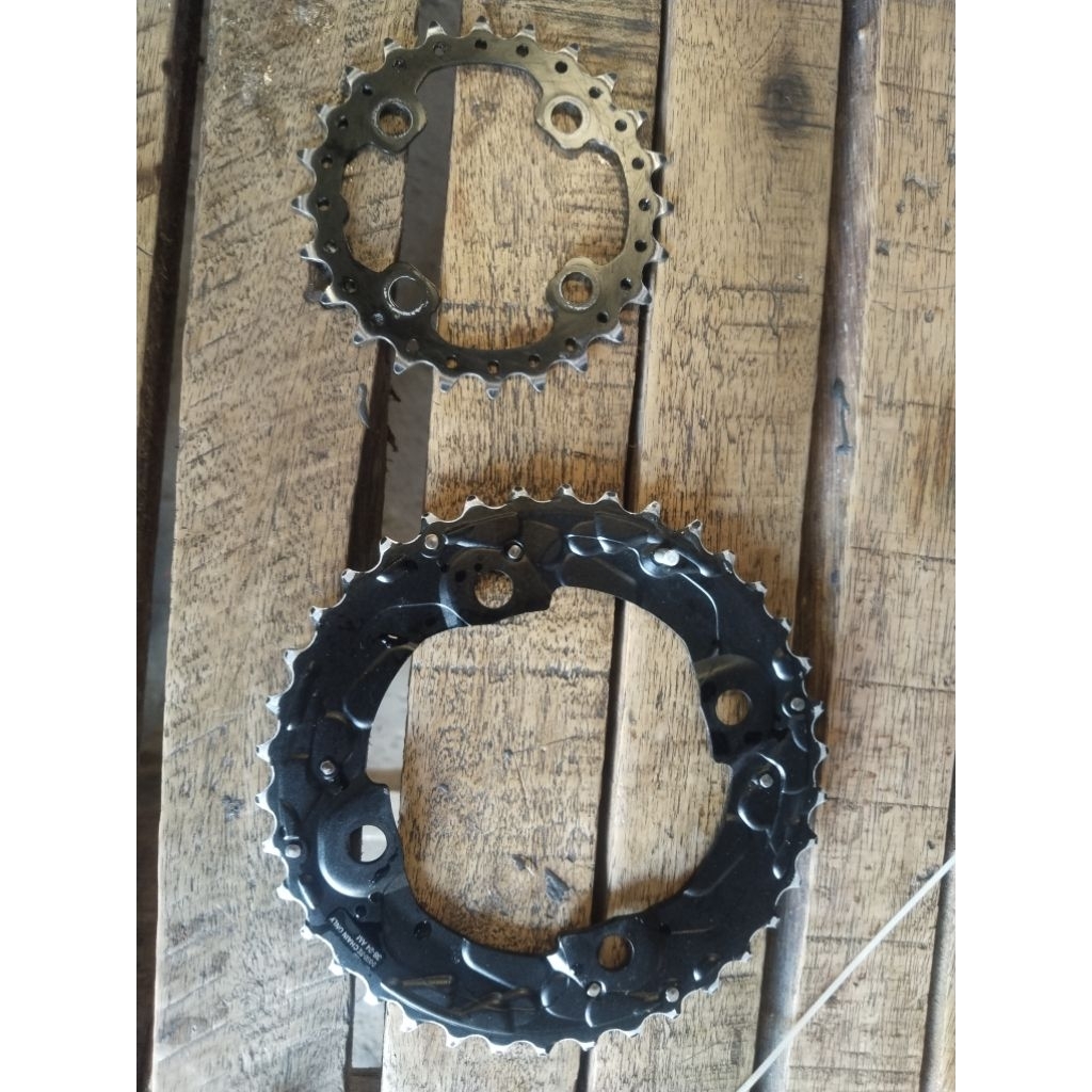 chainring copotan crank shimano slx double speed speed 38-24t bcd 104