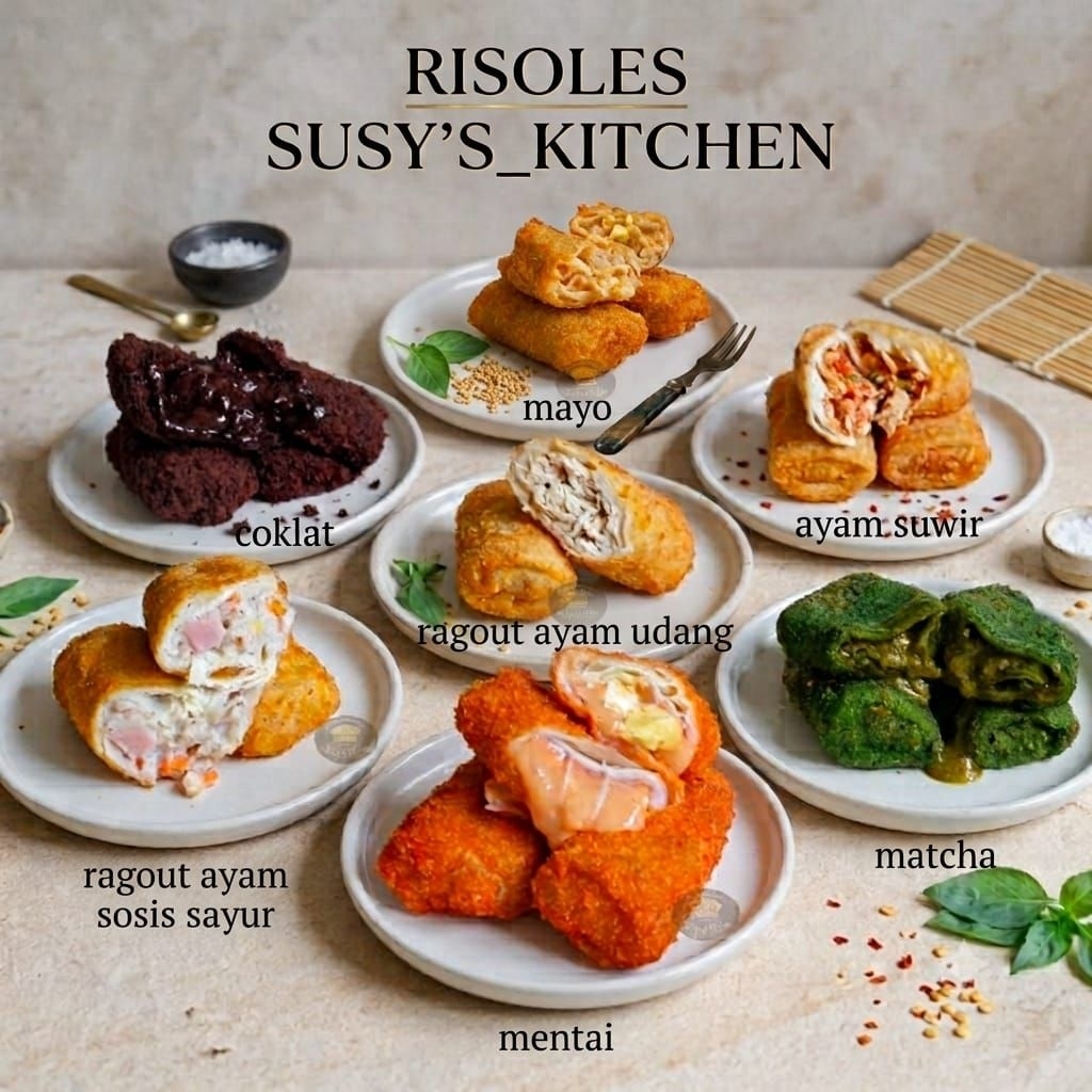 RISOLES / RISOLES PREMIUM / HOMEMADE / RISOL MATCHA / RISOL COKLAT / RISOL MAYO / RISOL ROGOUT AYAM 