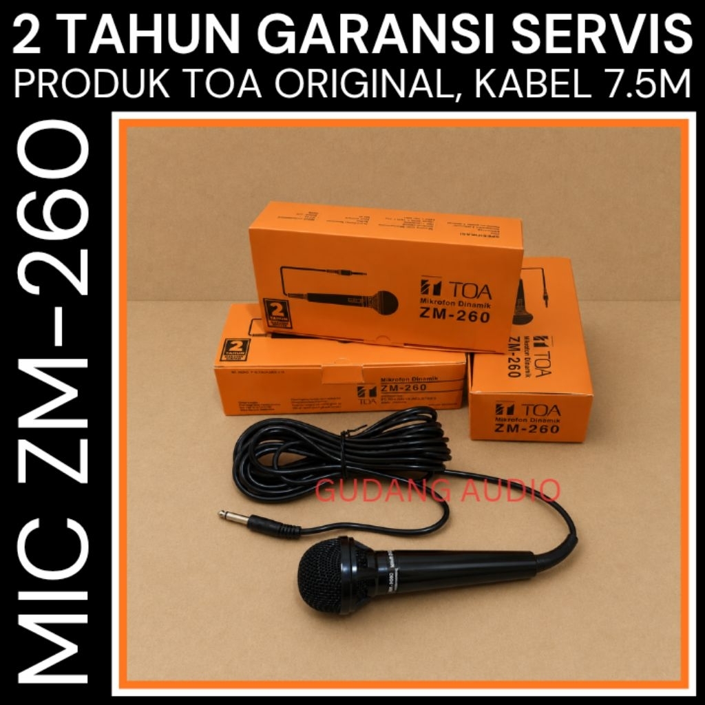 MIKROFON MIC KABEL TOA ZM-260 ZM 260 MICROPHONE TOA ORIGINAL