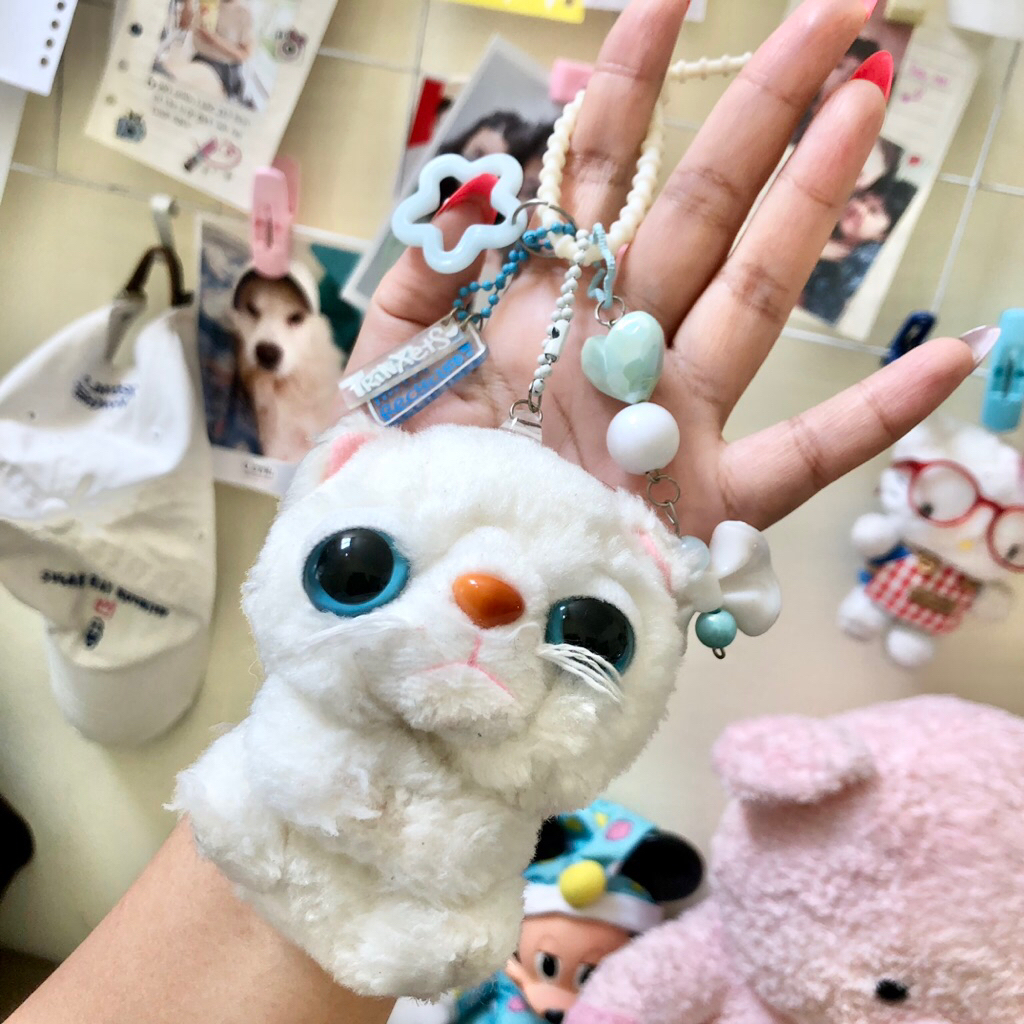 gantungan kunci boneka plush kucing ty