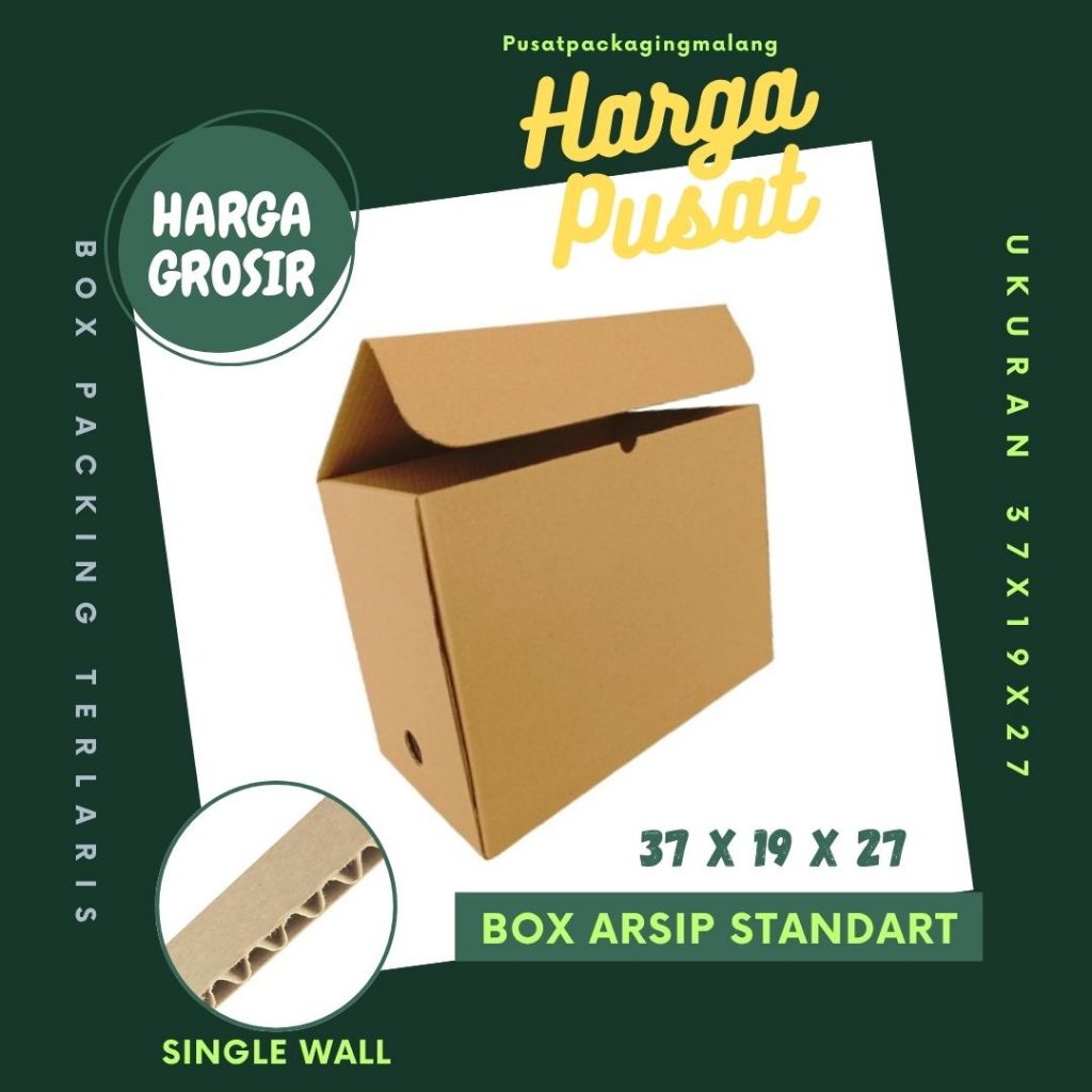 Box Arsip Standart 37x19x27 Coklat Polos Kardus Arsip Packing/polos/Arsip/File/filebox/arsipbox/ box